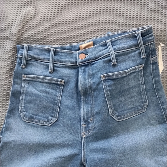 Anthropologie Blue Flare Jeans The Hustler Roller - Picture 9 of 12